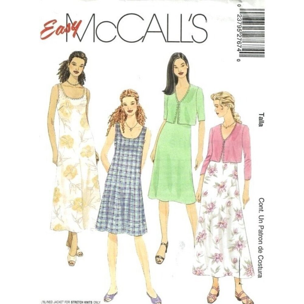 McCalls Sewing Pattern 2767 Dress Jacket Misses Size‎ 8-12
